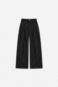 Black Octagon double-layer pleated trousers, front flat lay