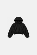 Square Hood Hoodie in black, front flat lay