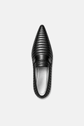 Black Pentagon Leather Loafer, overhead view