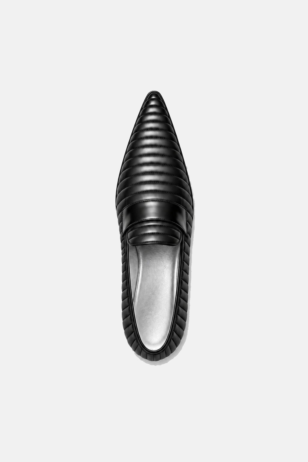 Black Pentagon Leather Loafer, overhead view