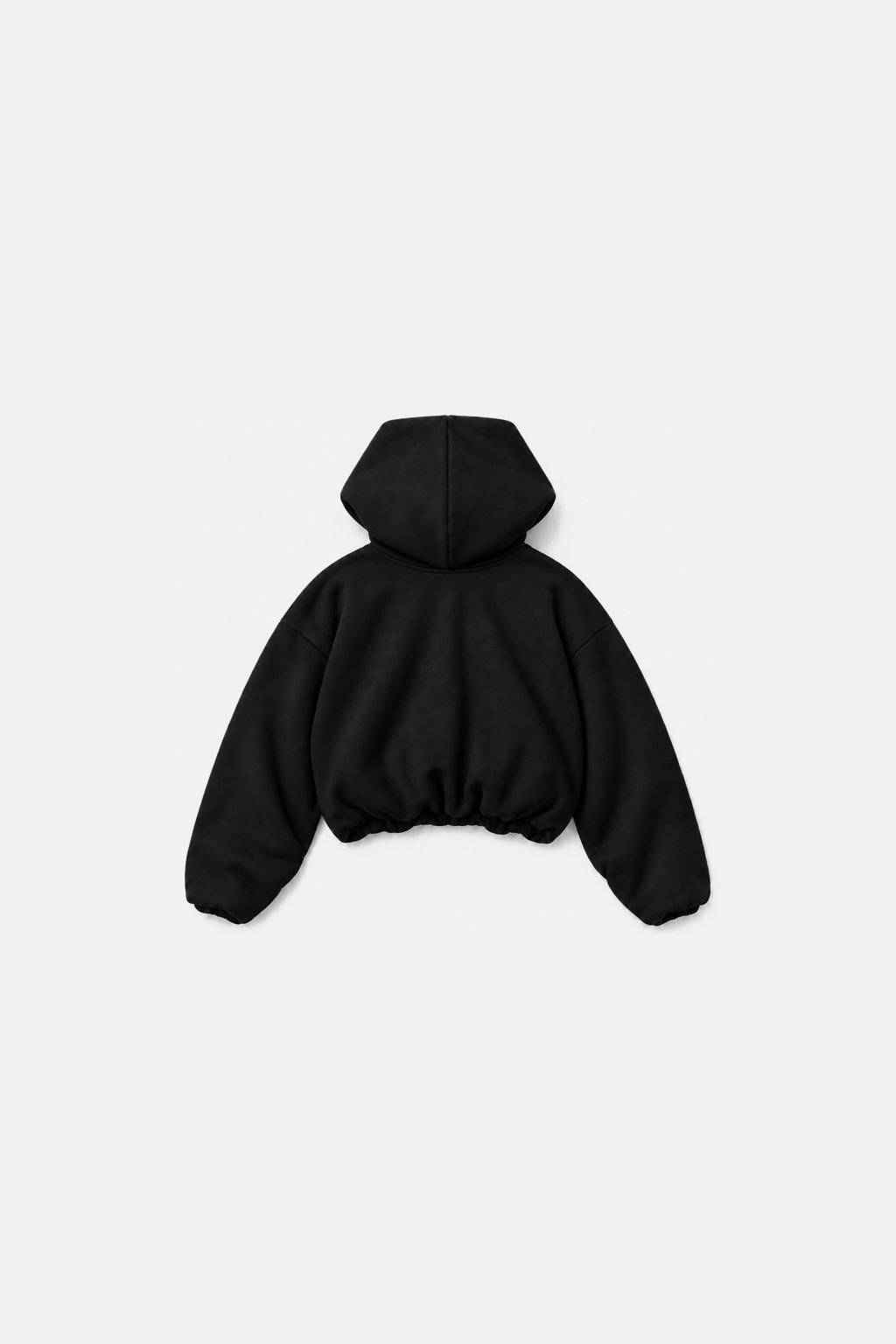 Square Hood Hoodie in black, back flat lay
