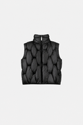 OCTAGON Pentagon black quilted puffer vest, centered front flat lay