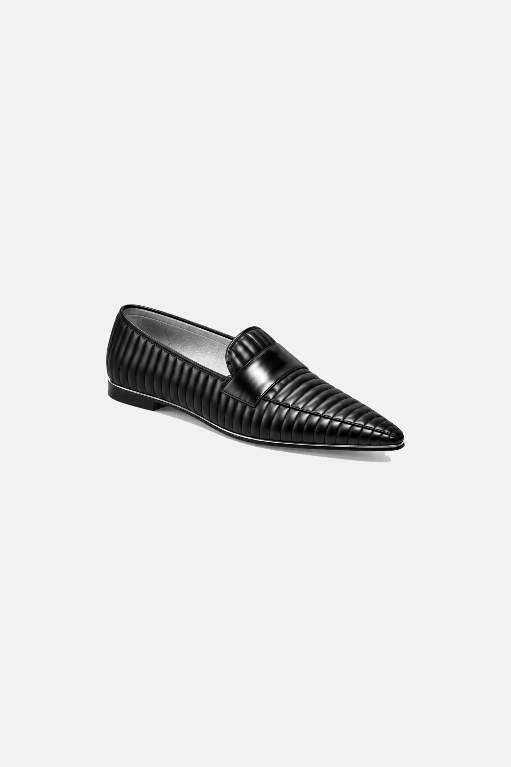 Black Pentagon Leather Loafer, front three-quarter view