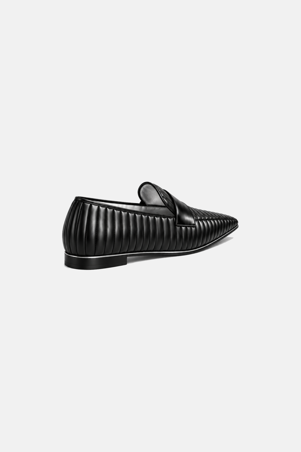 Black Pentagon Leather Loafer, rear three-quarter view