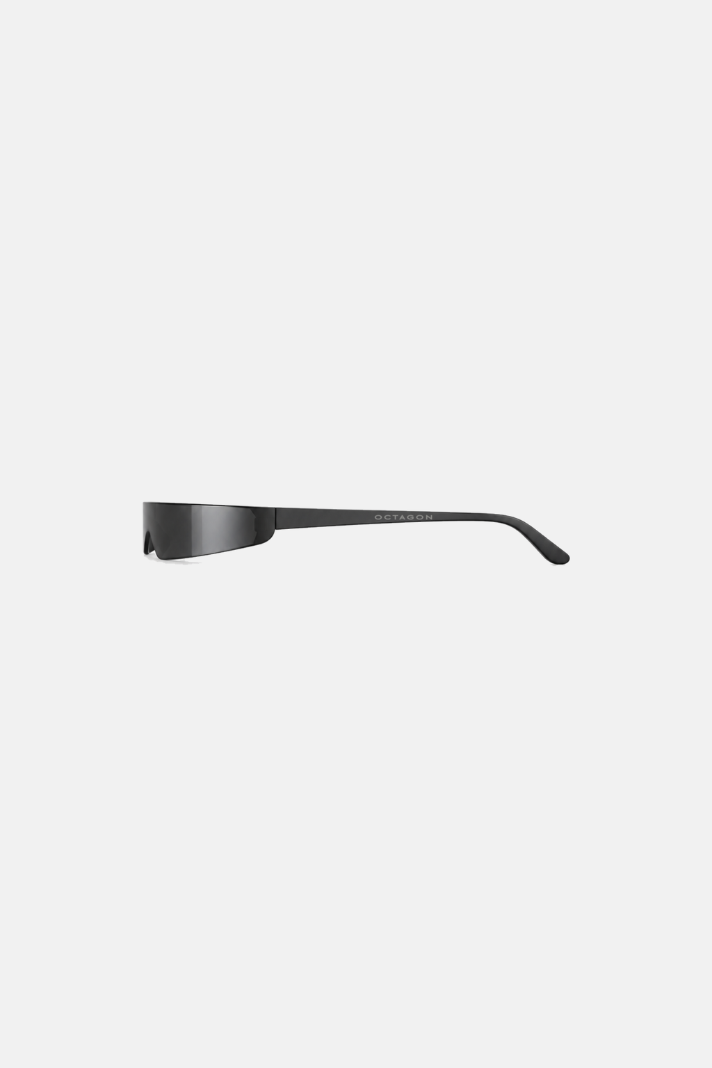 Black OCTAGON Blade Shield sunglasses, centered right-side product view