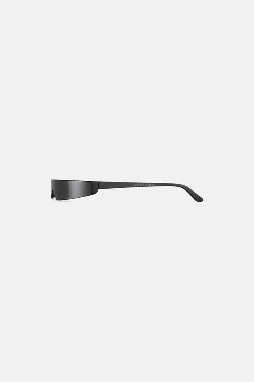 Black OCTAGON Blade Shield sunglasses, centered right-side product view